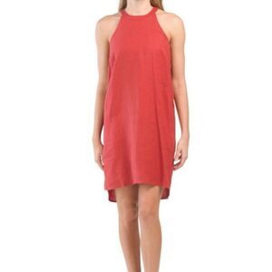 Sigrid Olsen Large NWT 100% linen dress red/orange